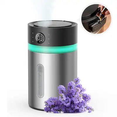 Oneisall - 3.8L Stainless Steel Cool Mist Humidifier Top Fill Aromatherapy Diffuser Adjustable Mist Timer Setting Night Light