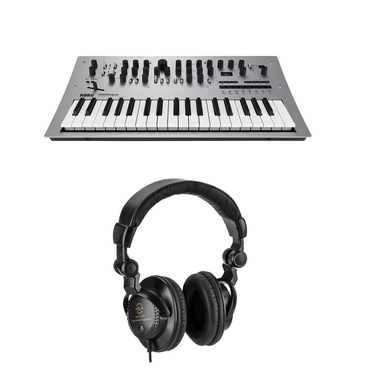 Korg - Minilogue 4 Voice Polyphonic Analog Synthesizer with Headphones