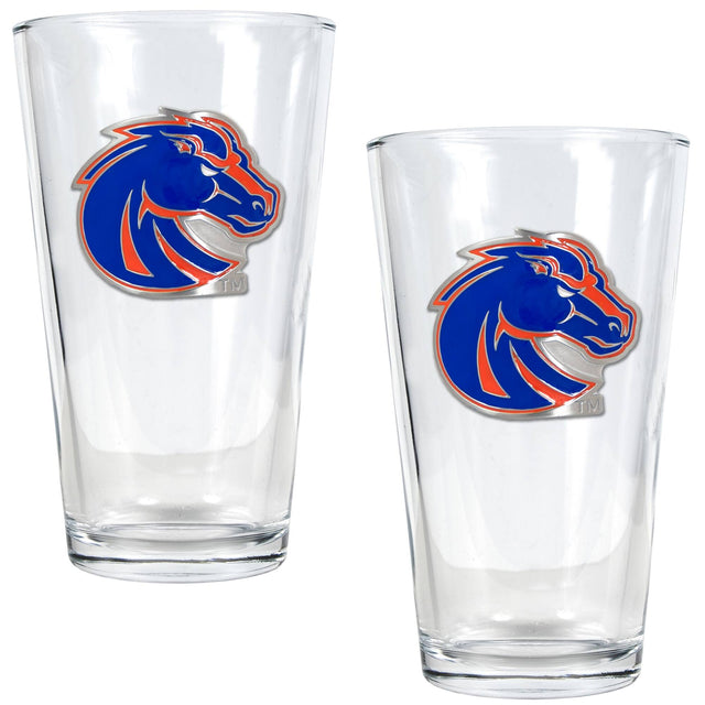 Front. Great American Products - Boise State Broncos 16oz. Pint Glass Set - Multicolor.