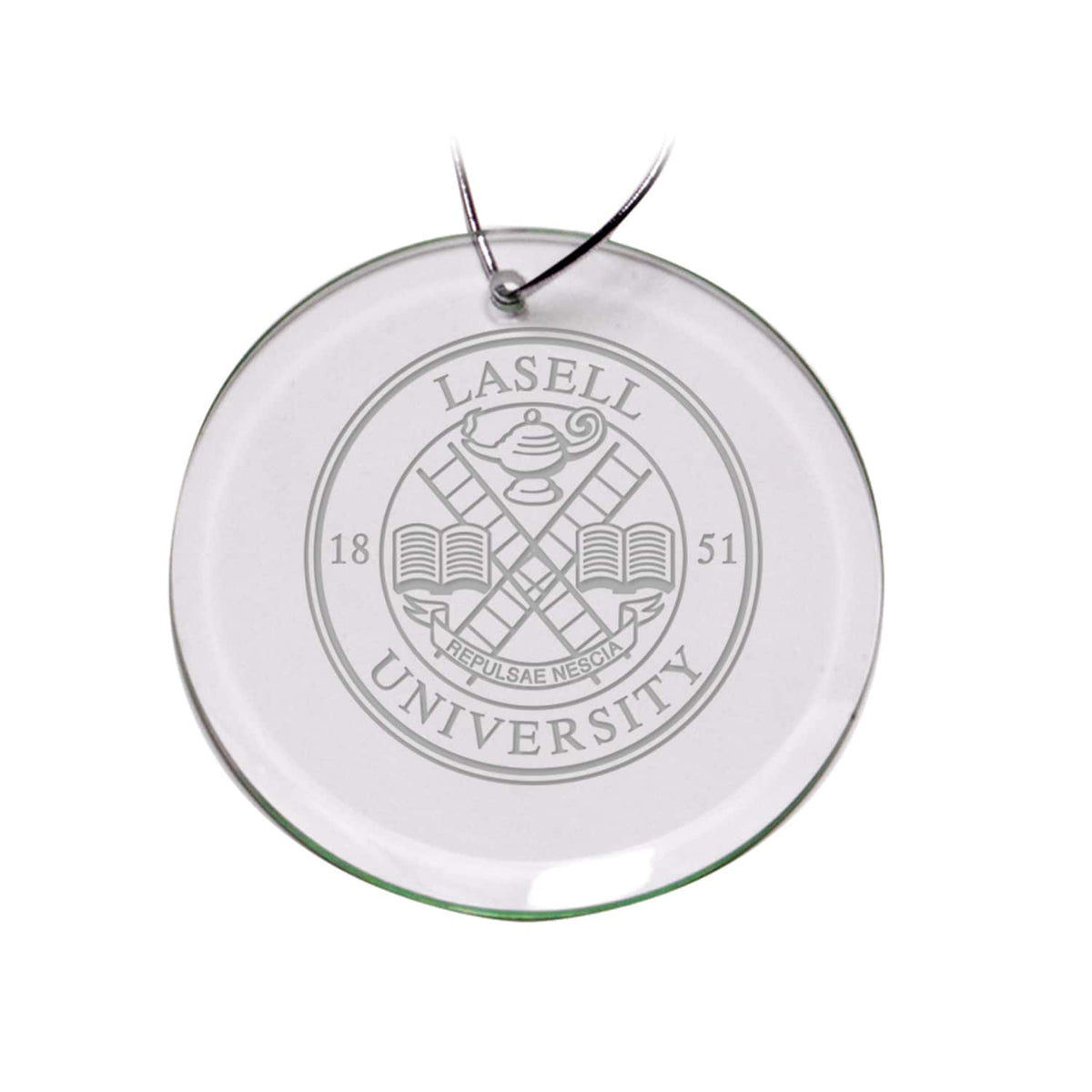 Jardine - Lasell Lasers Primary Logo 3'' Round Glass Ornament - Multicolor
