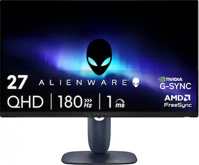 Alienware - AW2725DM 27" IPS LED QHD 180Hz 1ms FreeSync and G-Sync Compatible Gaming Monitor with HDR (HDMI, DisplayPort, USB)