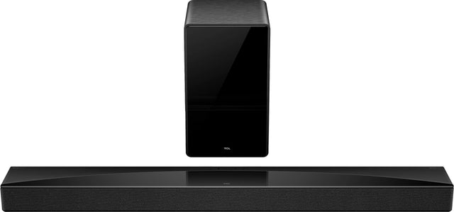 Front. TCL - Q75H Q Class 5.1.2 Channel Soundbar with Dolby Atmos, Ray Danz Technology, and Wireless Subwoofer - Black.