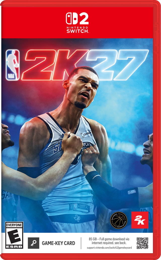 2 NINTENDO SWITCH NBA 2K27 LEDGER FL - SAI EVERYONE E ESRB 11 MATIONAL BASKETBALL ASSOCIATION 2K LAVERS ANFOGIATION 85 GB GB - Full game download via GAME-KEY CARD internet required. see back. support.nintendo.com/switch2/gamekeycard