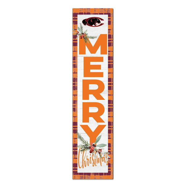 Front. Jardine - Claflin Panthers 12'' x 48'' Outdoor Merry Christmas Leaner - White.