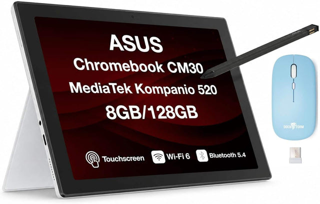 ASUS Chromebook CM30 MediaTek Kompanio 520 8GB/128GB DOCK TORM Touchscreen Wi-Fi 6 Bluetooth 5.4