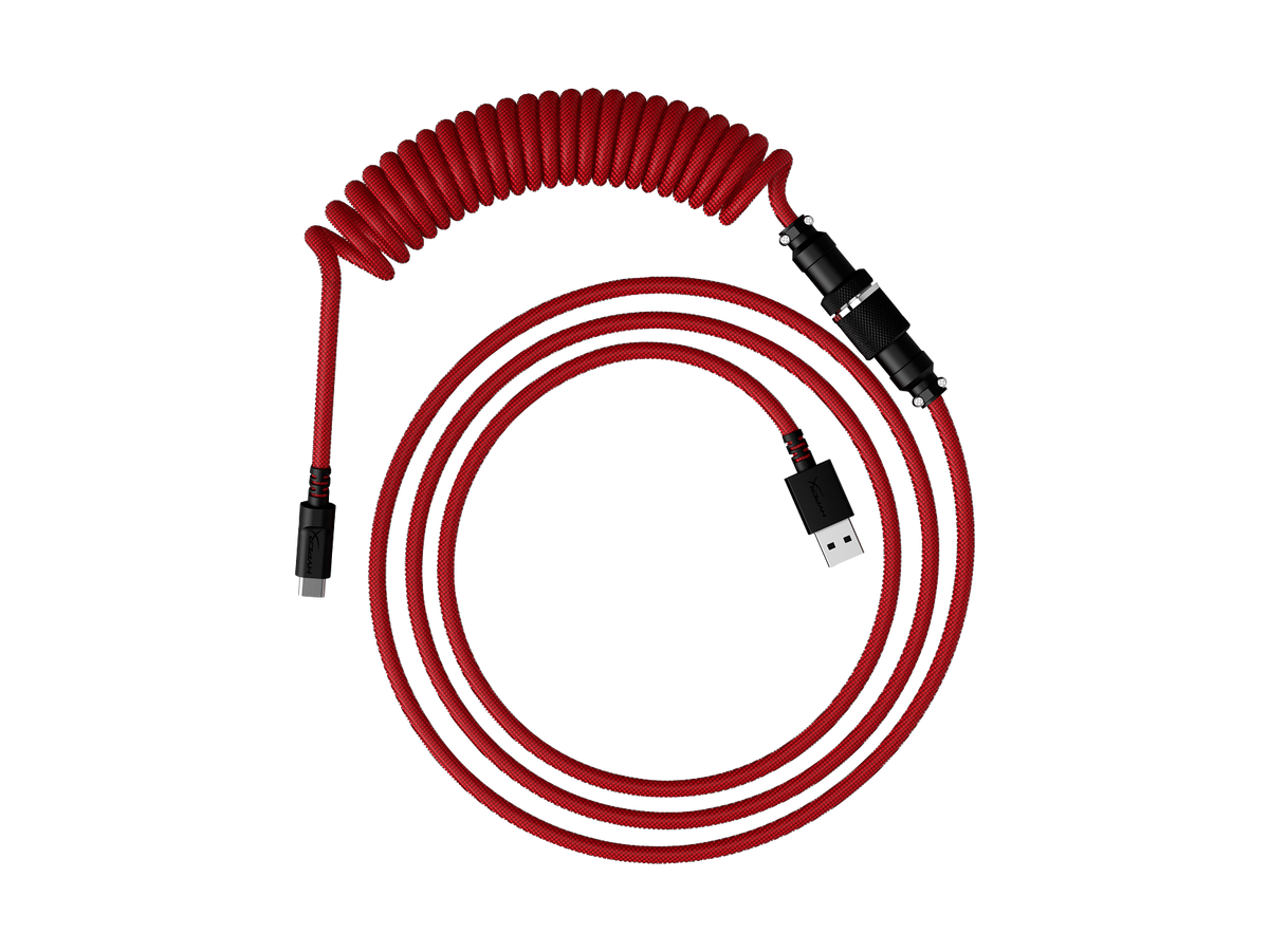 HyperX - USB-C Coiled Cable -Black - Red