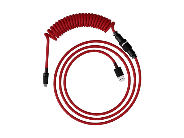Front. HyperX - HyperX USB-C Coiled Cable Red-Black - Red.