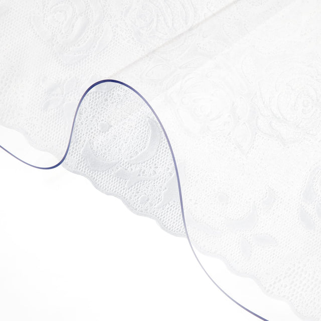 Front. VEVOR - Plastic Table Cover 24 x 60 Inch, 1.5 mm Thick Clear Table Protector, Rectangle Clear Desk Mat - Transparent.