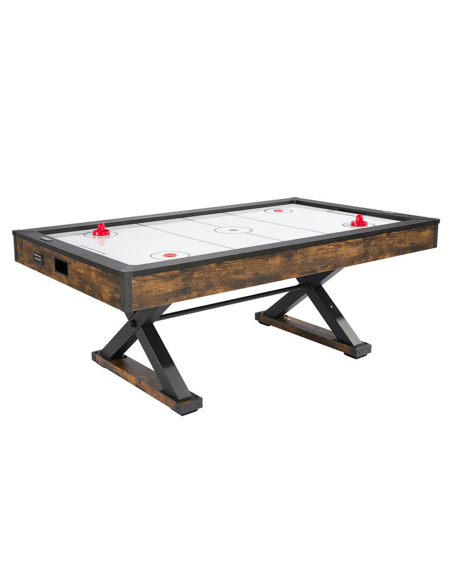 Front. VEVOR - 84" Air Hockey Table, Indoor Arcade Table Gaming Set with 2 Pushers, 2 Pucks, Electronic Score - MDF density board.
