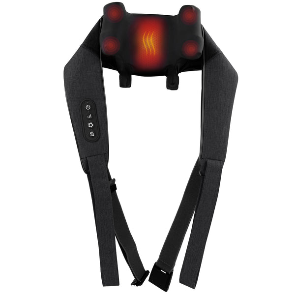 Miko - Wave Heated Neck & Back Massager with Heat, Cordless and Hands-Free - Black