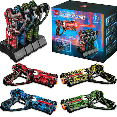 Best Choice Products - Rechargeable Laser Tag Set 4 Pack, No Vest Needed, Kids Adults Game