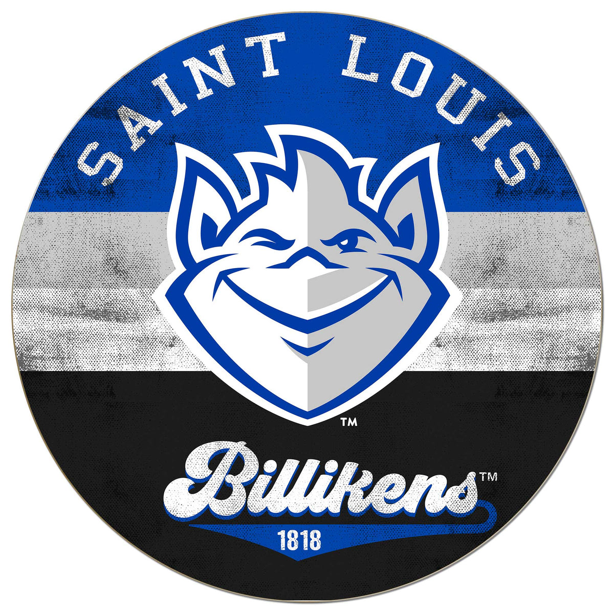 Jardine - Saint Louis Billikens 20'' x 20'' Retro Logo Circle Sign - Blue