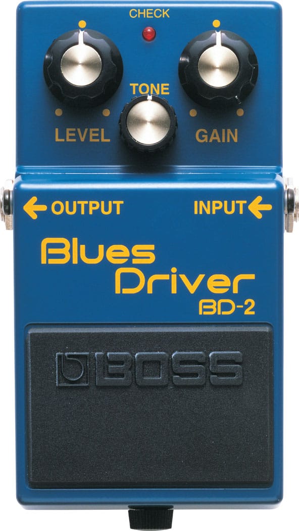 BOSS - Blues Driver Guitar Effects Pedal with Warm Tube Amp Overdrive, Responsive Dynamics, and Classic Blues Rock Tone - Blue