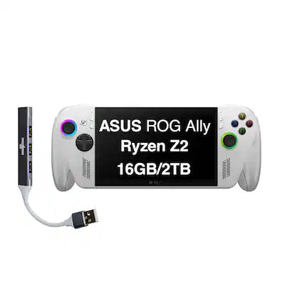 ASUS - ROG Xbox Ally Handheld 7 Display (Ryzen Z2 A, 16GB, 2TB SSD, AMD RDNA 2 Graphics, Fingerprint, Win 11 Home) w/USB Hub