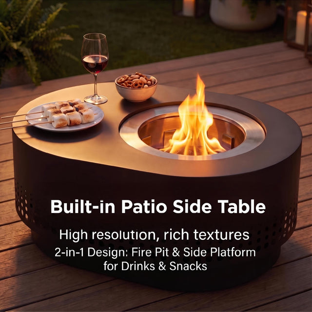 Built-in Patio Side Table

High resolution, rich textures

2-in-1 Design: Fire Pit & Side Platform for Drinks & Snacks