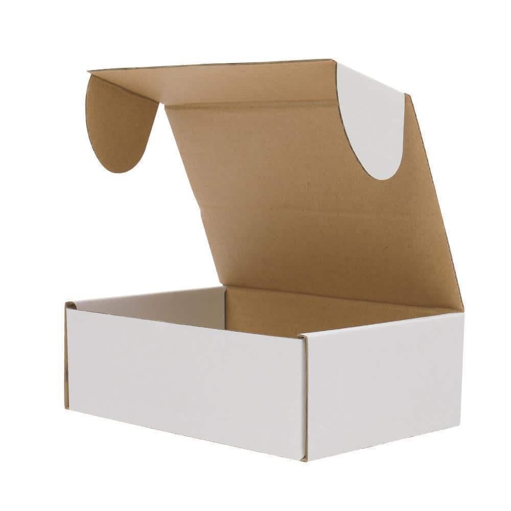 Winado - 50 - 6x4x2 Corrugated Shipping Mailer Carton 50 Pack Packing Fold Box for UPS, USPS, FedEx, DHL, and More Shipping - White