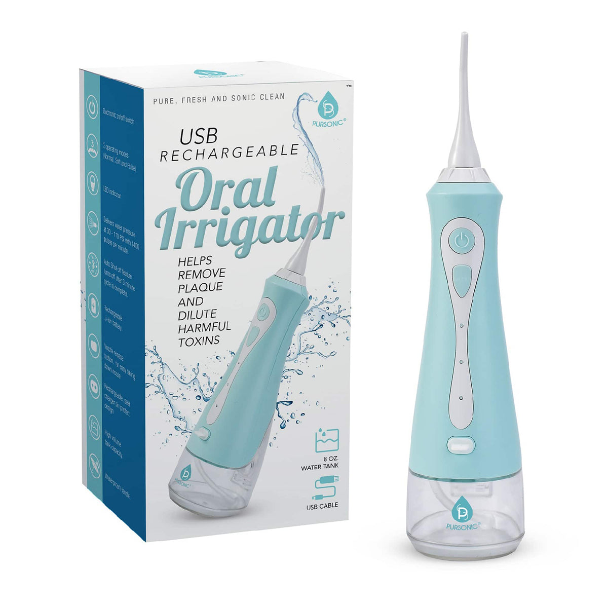 Pursonic - USB Rechargeable Oral Irrigator - Blue