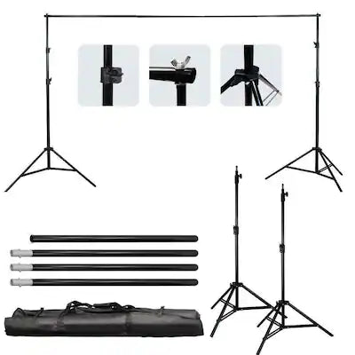 Winado - 10FT Heavy Duty Backdrop Stand KIT Photography Studio Background Support Photo Video Studio Backdrop Stand w/ Carry Bag