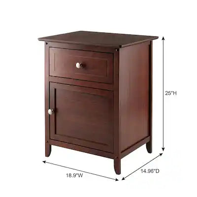 FurniFact - Farmhouse End Table With Storage Finish, Wooden Side Table And Drawer