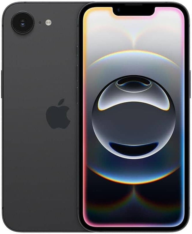 Front. Apple - iPhone 16e 256GB Fully Unlocked - Black.
