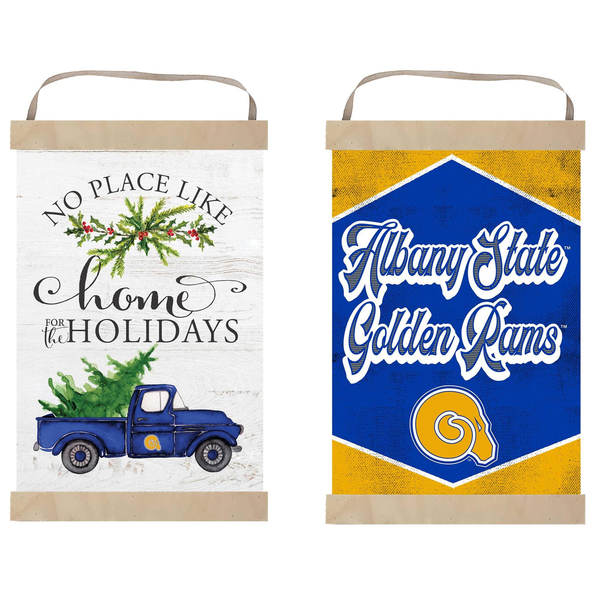 Jardine - Albany State Golden Rams 12" x 20" Reversible Banner Sign - White