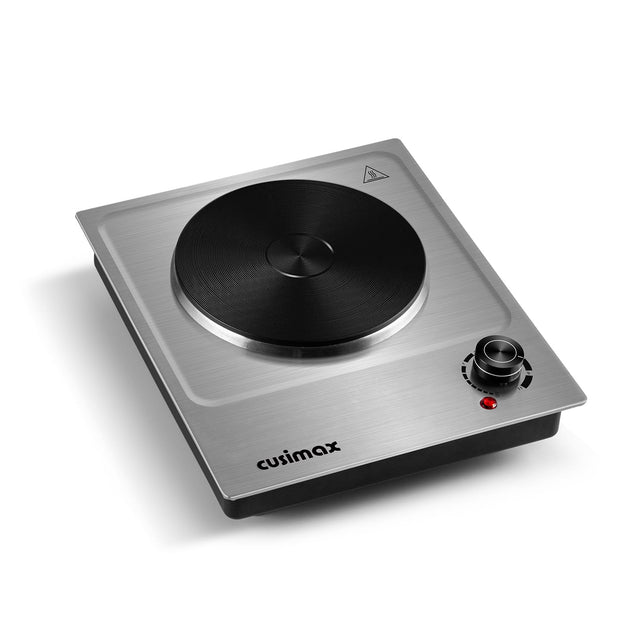 Front. Cusimax - Back to School Portable Countertop Burner, 1500W Electric Hot Plate with 11 Heat Levels for Dorm, Apartment & RV - Silver.