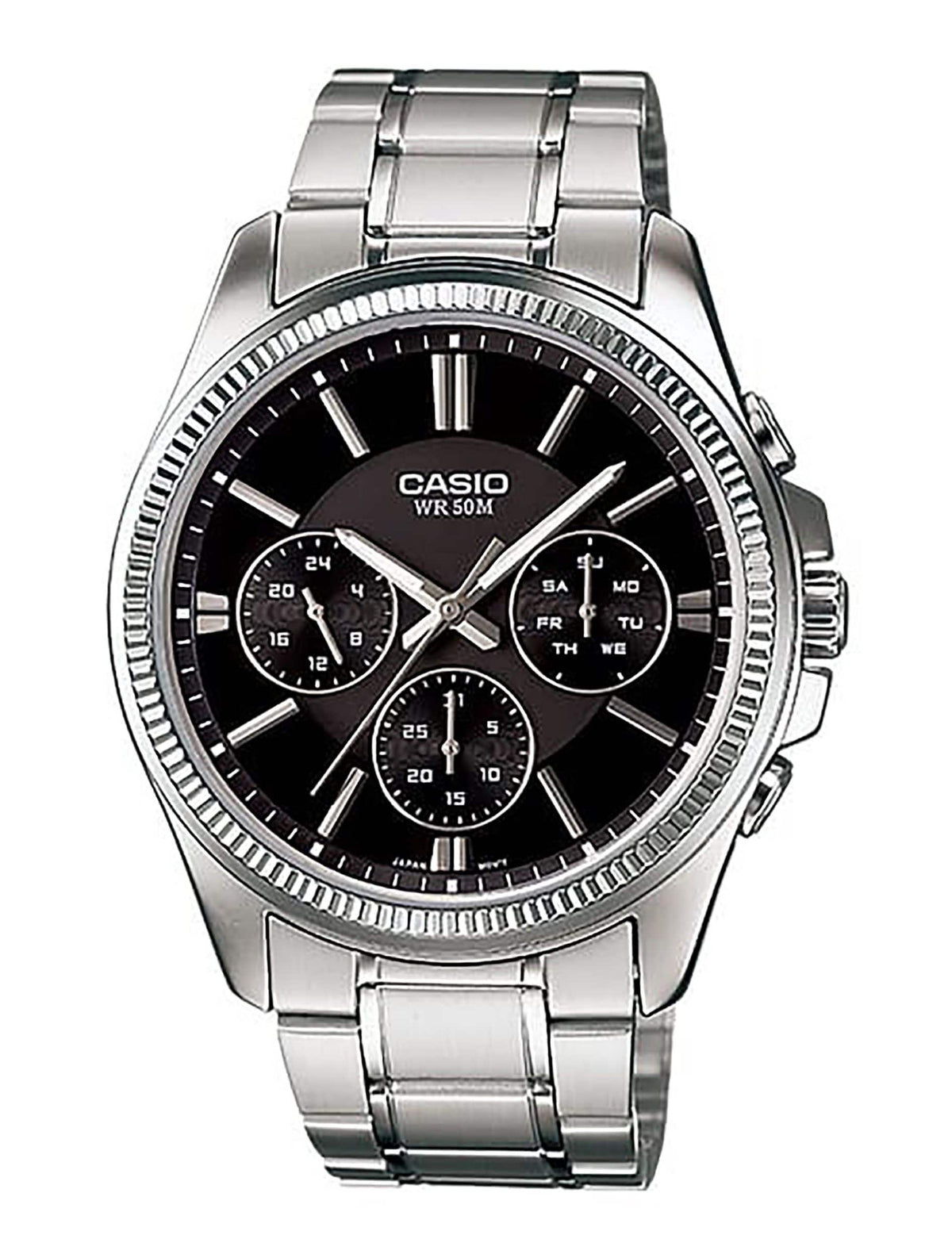 Casio - Enticer Stainless Steel Black Dial Quartz MTP-1375D-1AV Men's Watch - Analog