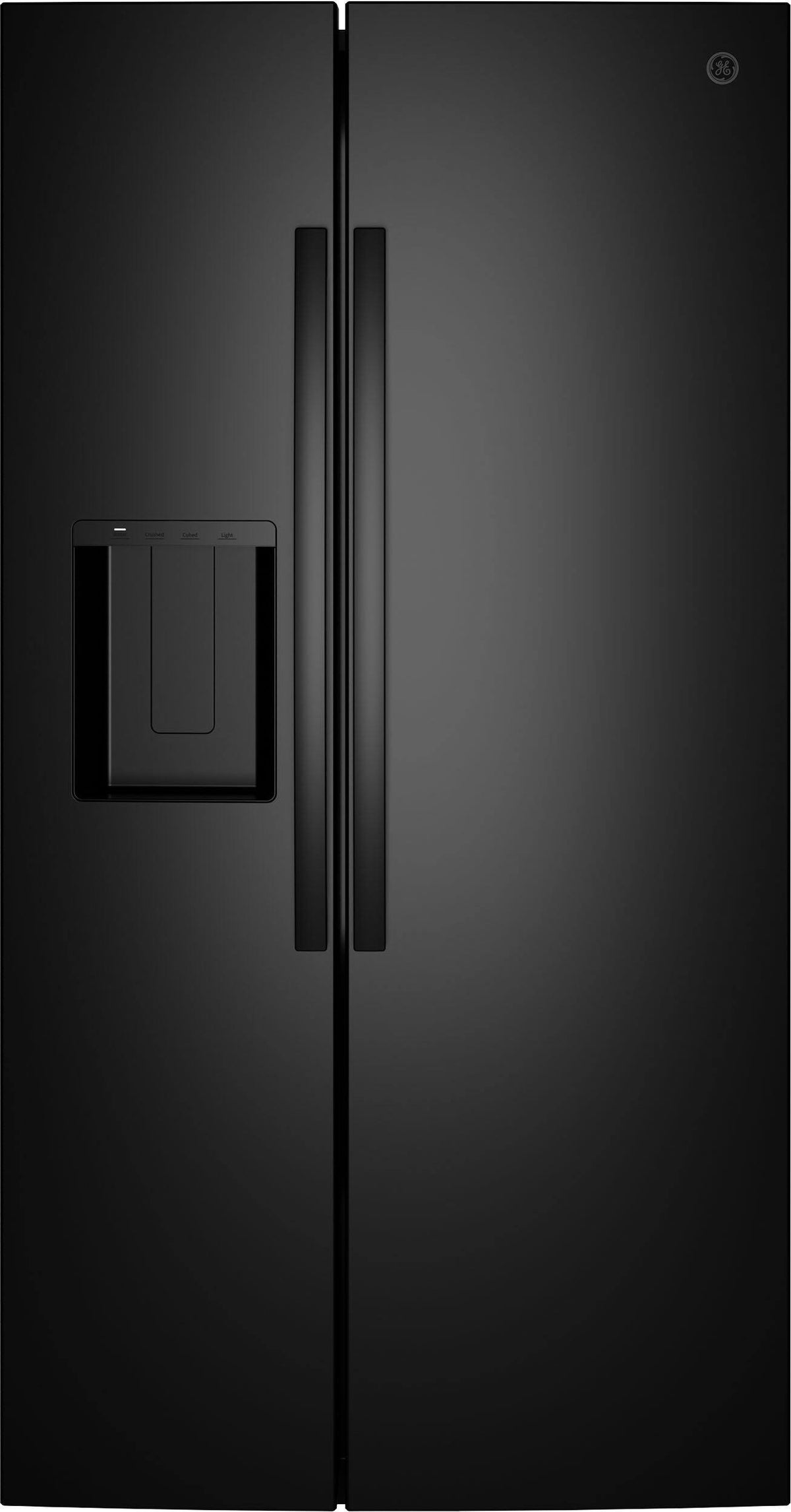 GE - 36 in. Wide 23.6 Cu. Ft. Freestanding Counter-Depth Side-By-Side Refrigerator ith Extra Tall Water and Ice Dispenser - Black