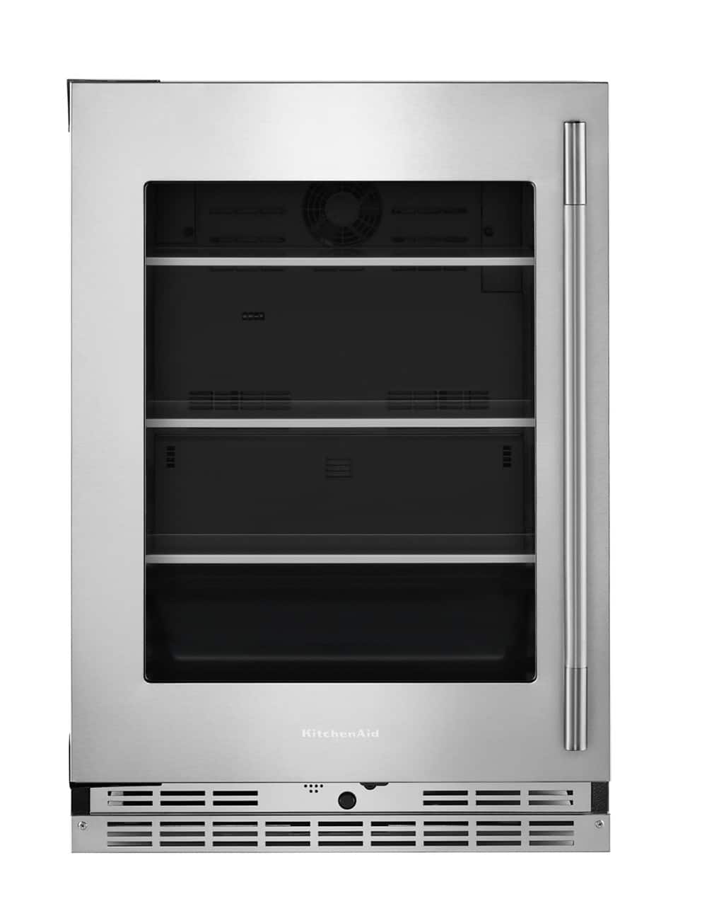 KitchenAid - 5.2 Cu. Ft. Undercounter Refrigerator Glass Door and Shelves with Metallic Accents - PrintShield Stainless Finish