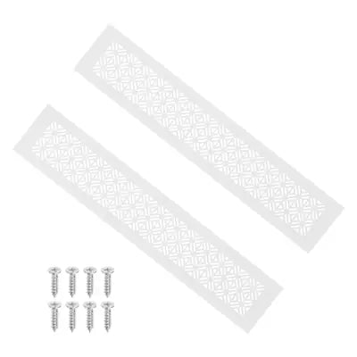 Unique Bargains - 16"x3" Door Air Vent Cover, 2pcs Heavy Duty Aluminum Alloy Grille Louvered with Mounting Screws for Cabinet Wardrobe