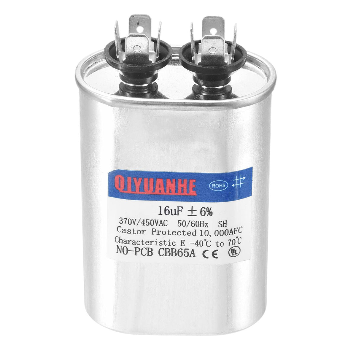 Unique Bargains - CBB65 16uF 370/450V Oval Run Start Capacitor for AC Motor Start HVAC Compressor Generator Air Condenser Heat Pump - Silver