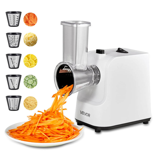 Front. VEVOR - Electric Cheese Grater Salad Maker, 200W Salad Shooter, Electric Vegetable Slicer Shredder Chopper for Fruits - Sliver.