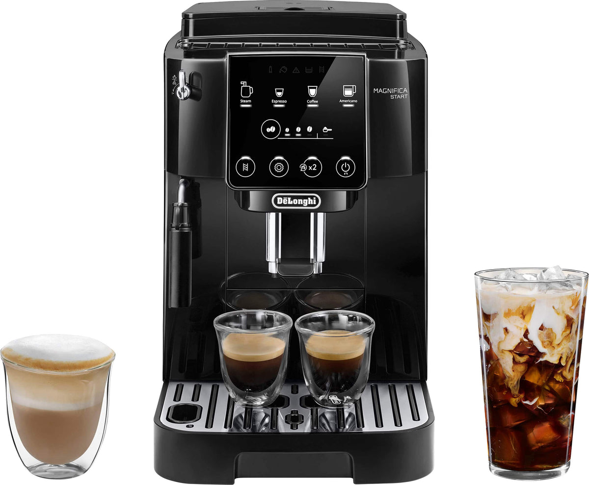 De'Longhi - Magnifica Start Automatic Coffee & Espresso Machine with Milk Frother for Hot & Iced Lattes, Coffee, & More ECAM22022B - Black
