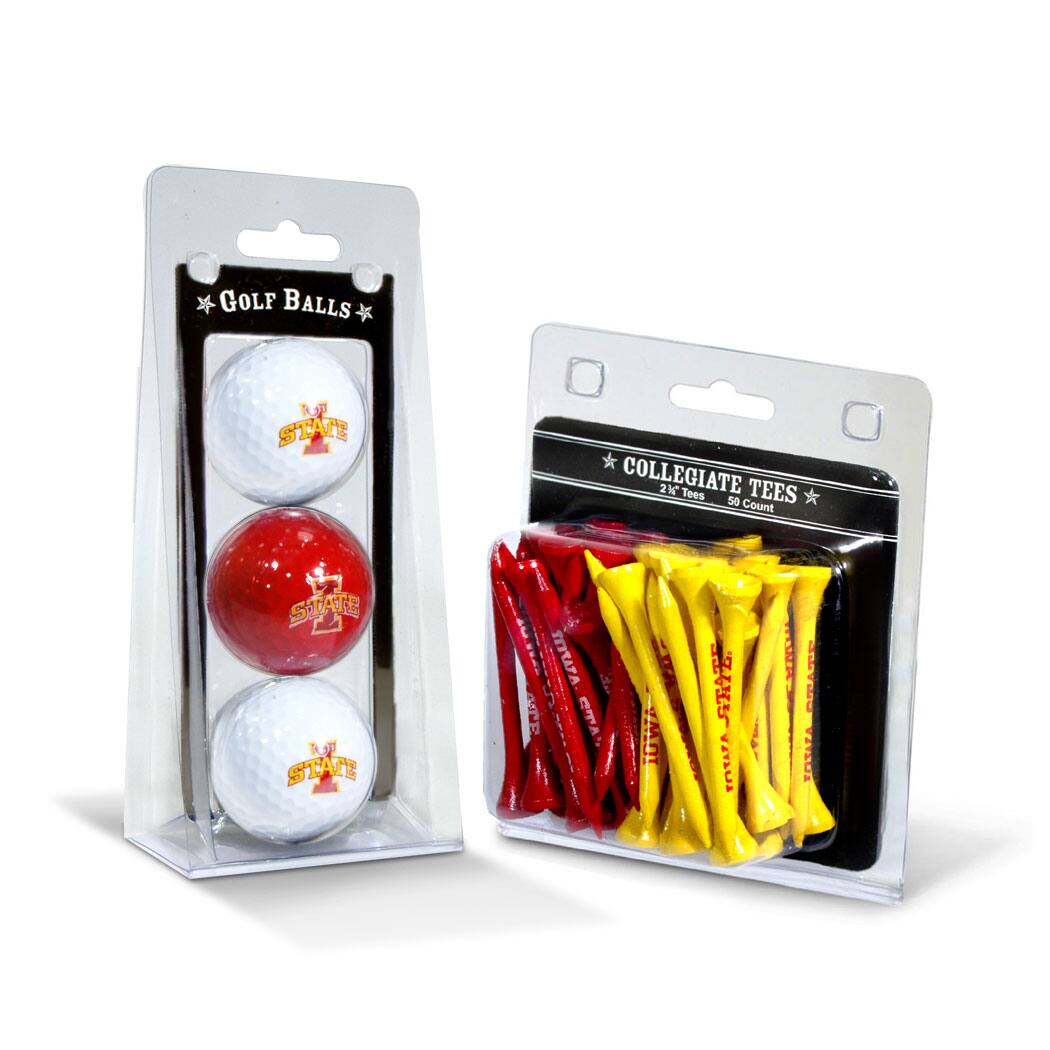 Team Golf - Iowa State Cyclones 3-Golf Ball & 50-Golf Tee Set - Multicolor