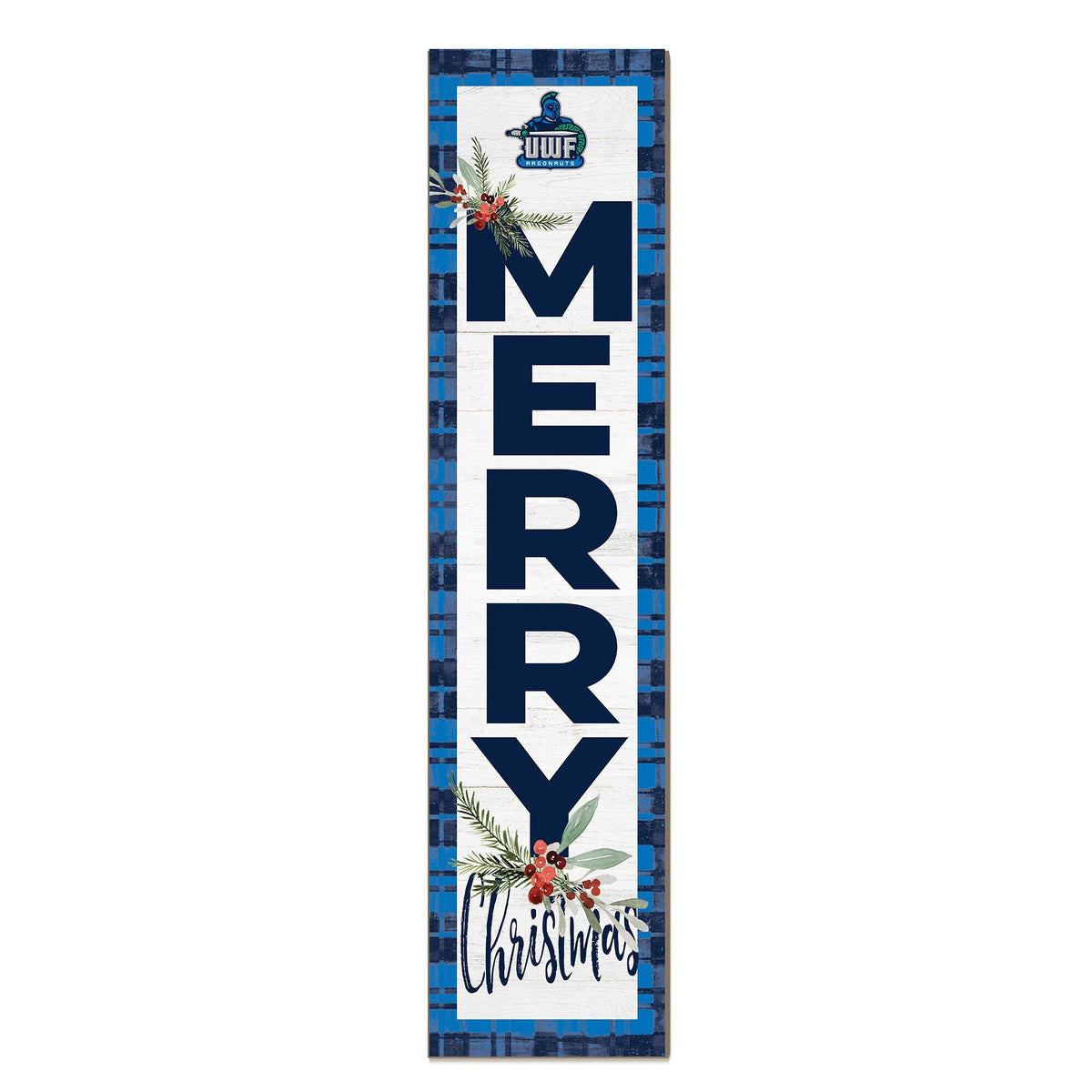 Jardine - West Florida Argonauts 12'' x 48'' Outdoor Merry Christmas Leaner - White