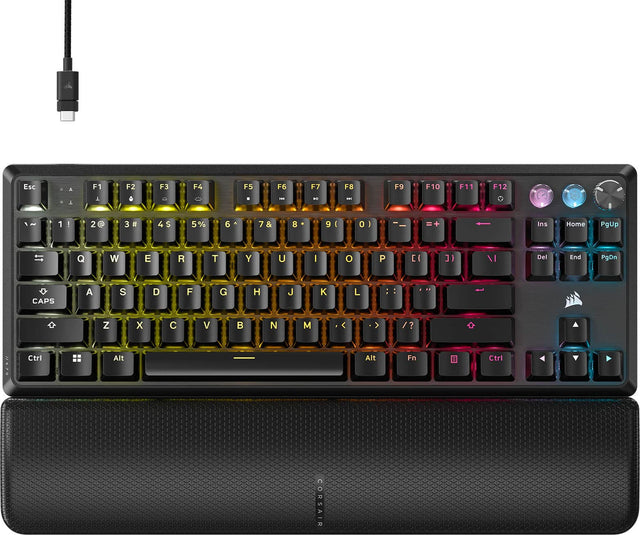 Esc + A F1 F2 F3 F4 F5 F6 F7 F8 F9 F10 F11 F12 1:2 2@ 3 # 4 $ 5% 6 . 7 & 8 9 I 0 ) - + Ins Home PgUp Q W E R T Y U I o P [ J) VI Del End PgDn CAPS A S D F G H J K L : : .. Z x C V B N M /? ? Ctrl Alt Fn Ctrl CORSAIR