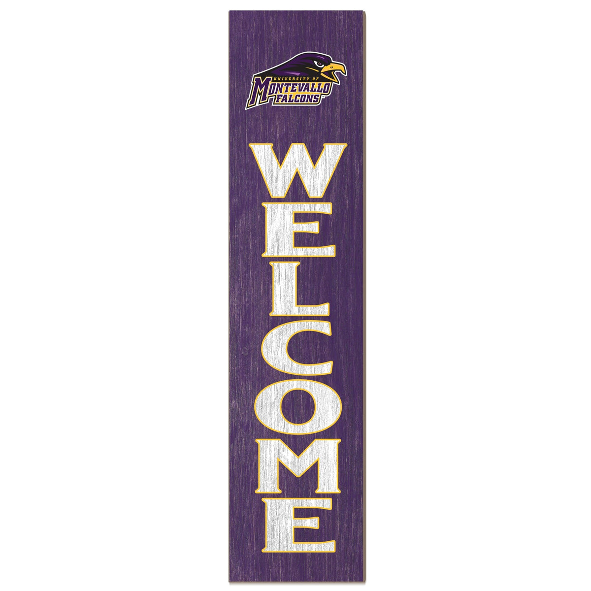 Keyscaper - NCAA - Montevallo Falcons 12'' x 48'' Welcome Outdoor Leaner - Purple