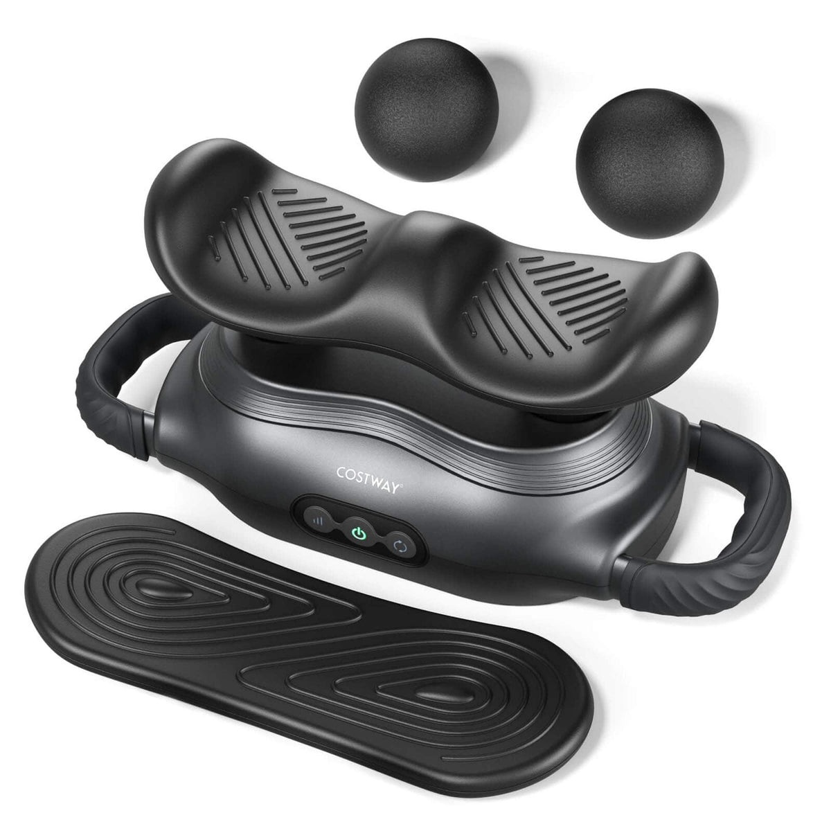 Costway - Massage Gun Deep Tissue Multipurpose Electric Massager with 3 Massage Heads - Black