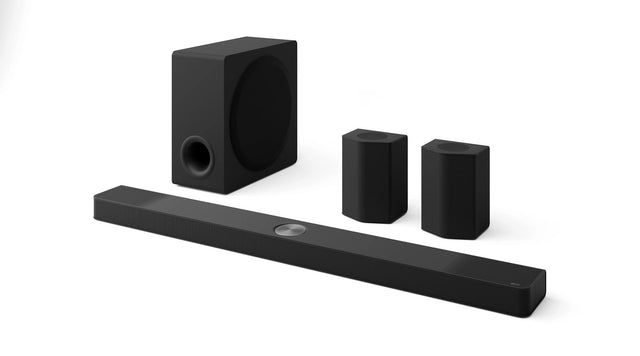 Front. LG - 9.1.5-Channel S95TR Home Theater Soundbar with Wireless Subwoofer and Rear Speakers, Dolby Atmos, WOW Orchestra - Black.