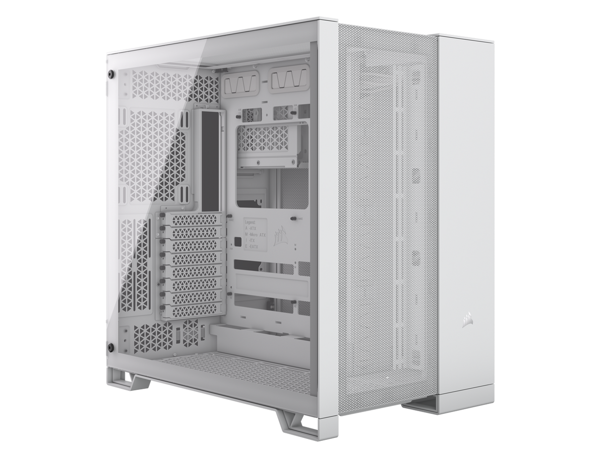 CORSAIR - 6500D AIRFLOW Mid-Tower ATX Case – Tempered Glass – Reverse MB Support – White - White