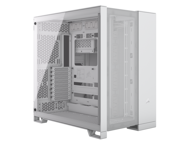 Front. CORSAIR - CORSAIR 6500D AIRFLOW Mid-Tower ATX Case – Tempered Glass – Reverse MB Support – White - White.