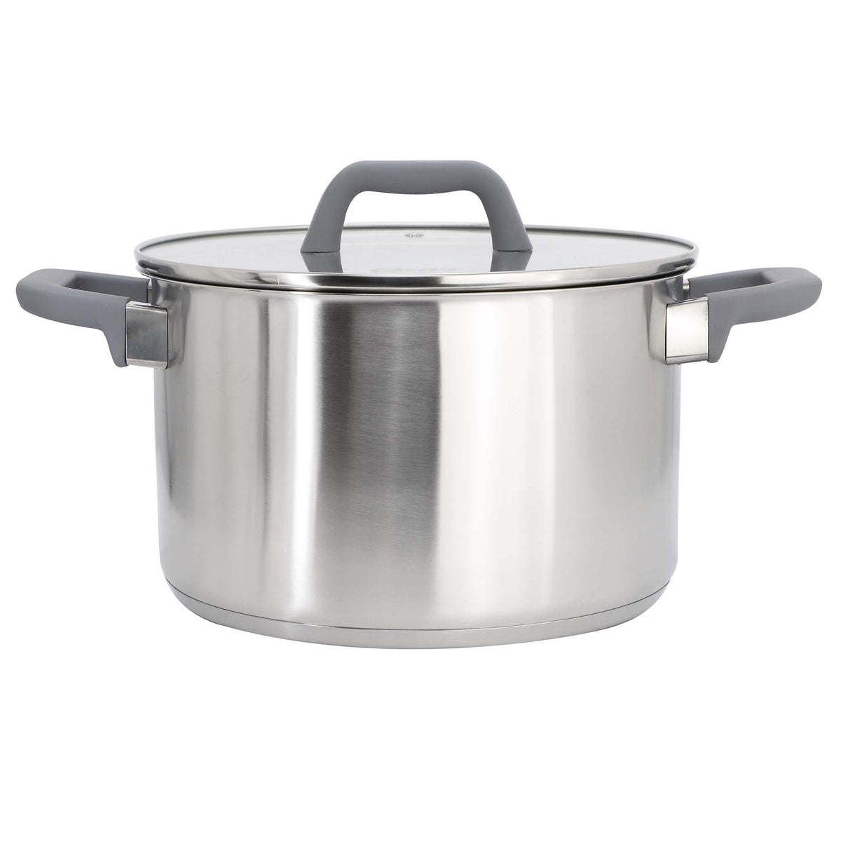 Oster - Beauford 6.5 Quart Brushed Stainless Steel Stock Pot with Lid - Silver