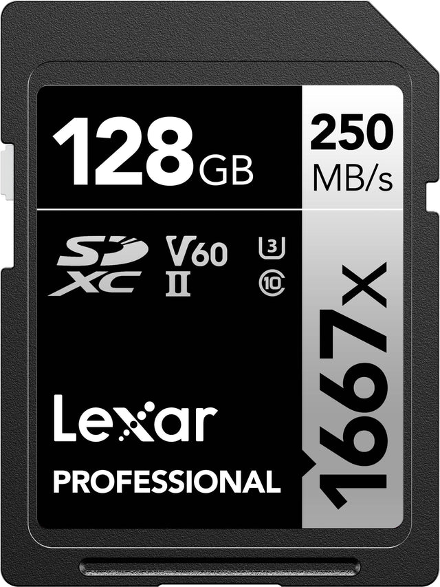 128 GB 250 MB/s V60 XC II 10 1667X Lexar PROFESSIONAL
