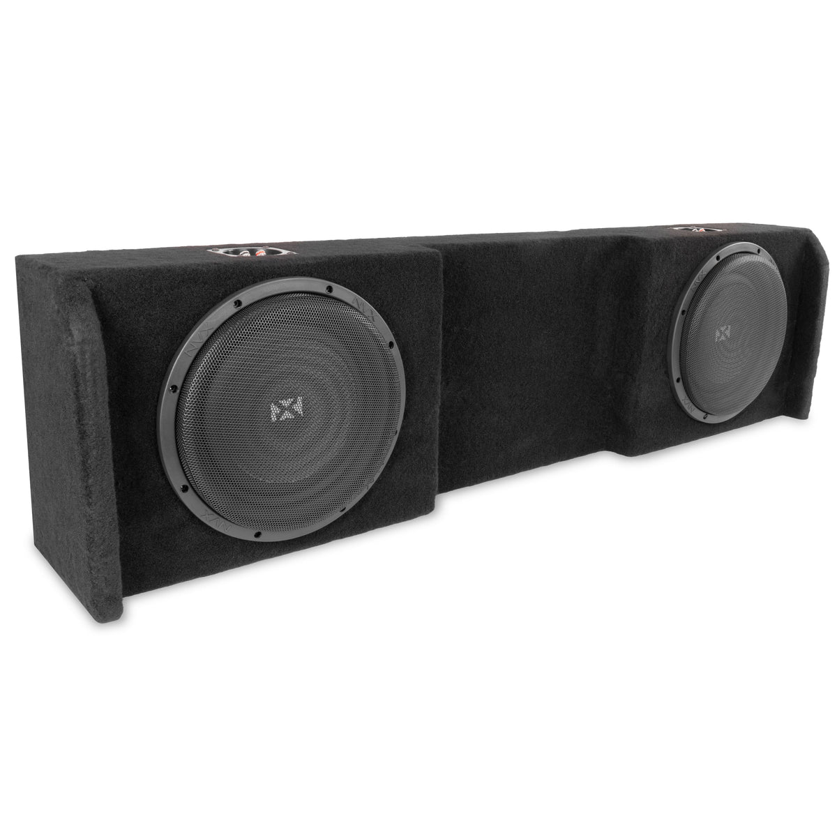 NVX - 2004-2018 Nissan Titan Crew/King Cab - 800W RMS Custom-Fit Loaded Dual 12" Sealed Subwoofer Enclosure - Black