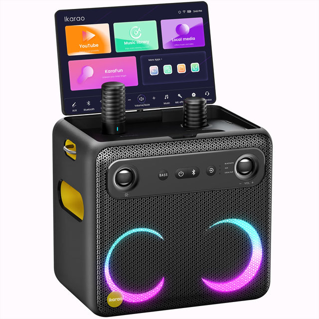 Ikaroo 34%  
YouTube  
Music library  
Local media  
KaraFun  
Volume/Mute  
BASS  
VOL