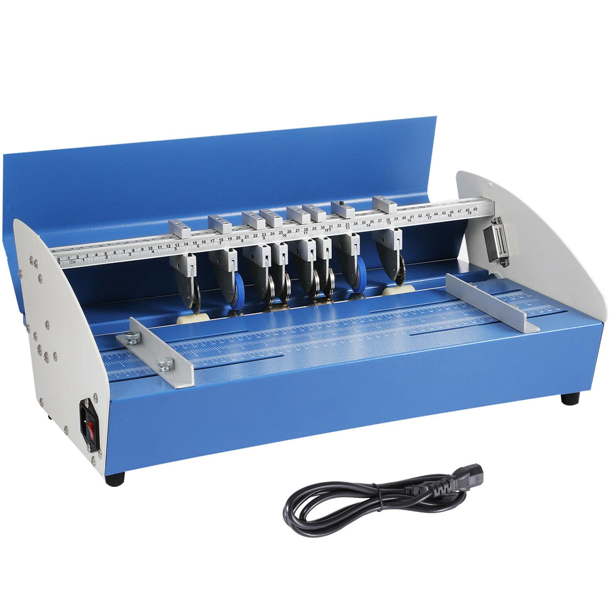 VEVOR - Electric Creasing Machine 21 In Paper Creasing Scoring Machine 3 in 1 Creasing Machine with Metal Present Multi-function - Blue
