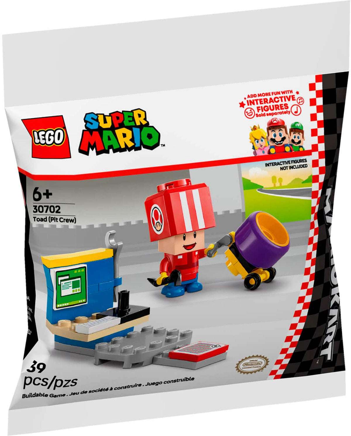 LEGO - Super Mario Kart - Toad (Pit Crew) Building Toy 30702