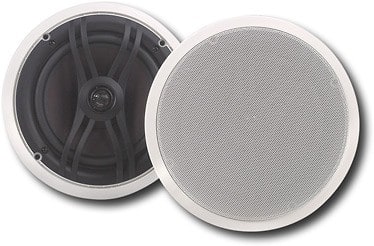 Front. Yamaha - 2-Way In-Ceiling Speakers (Pair) - White.