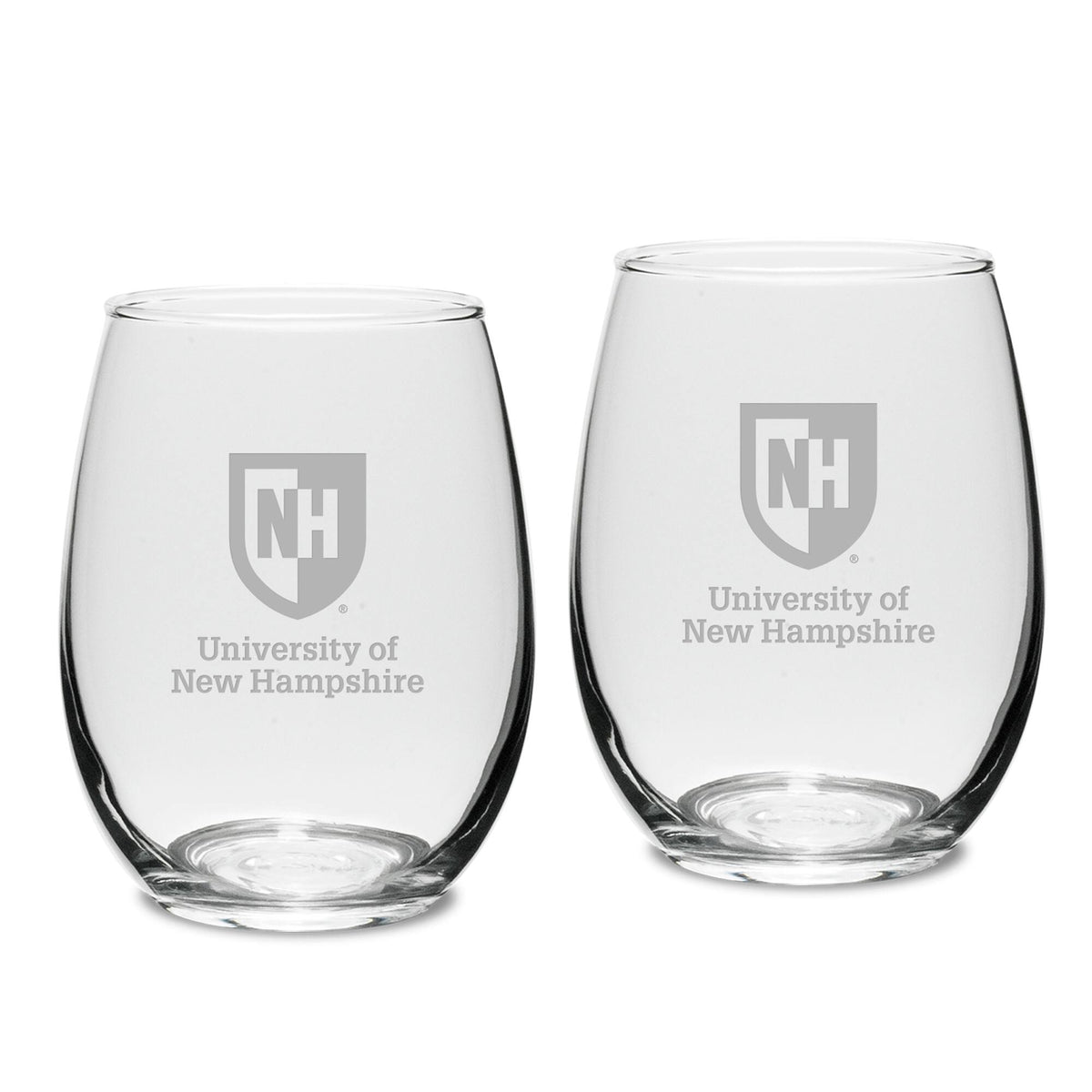 Jardine - New Hampshire Wildcats 15oz. 2-Piece Stemless Wine Glass Set - Multicolor