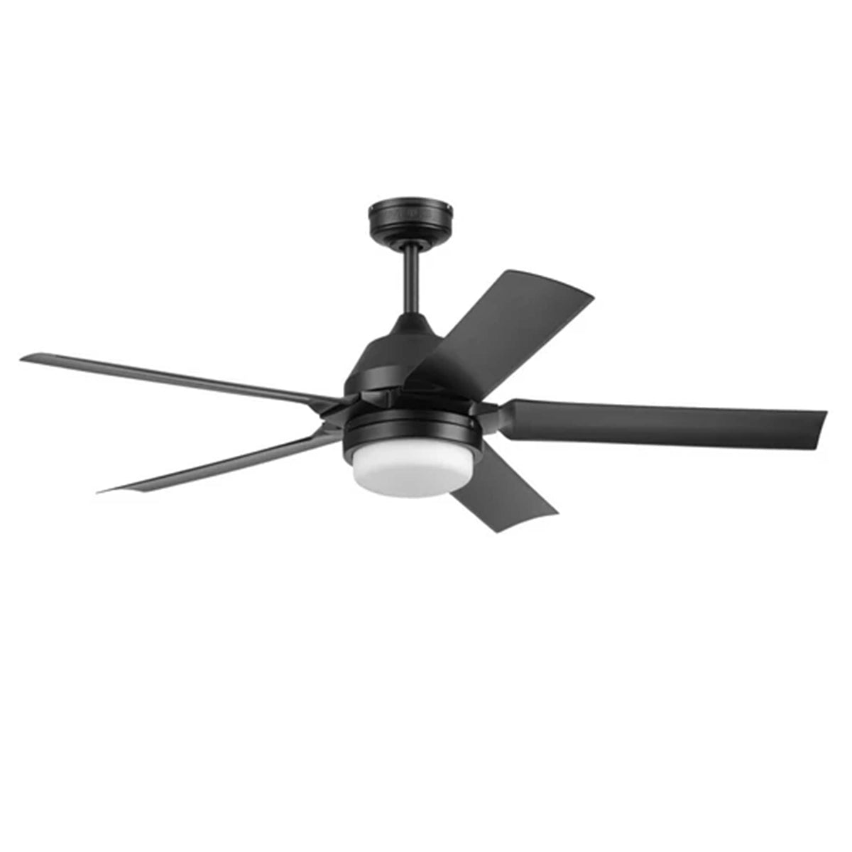 MULE - 54 Inch Outdoor Ceiling Fan with Light, Remote Control and 5 Blades, Black - Matte Black